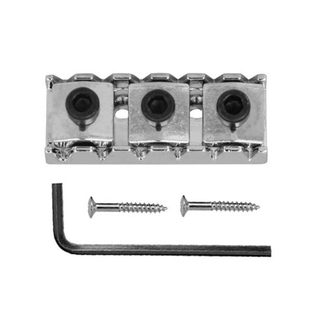 Guitar String Locking Nut Tremolo Bridge Locking Nut with Screws Guitar Parts silver