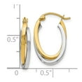 thumbnail image 2 of Auriga 14k Two-tone Gold Oval Hoop Earrings for Women (Length-20mm, Width-12mm), 2 of 6