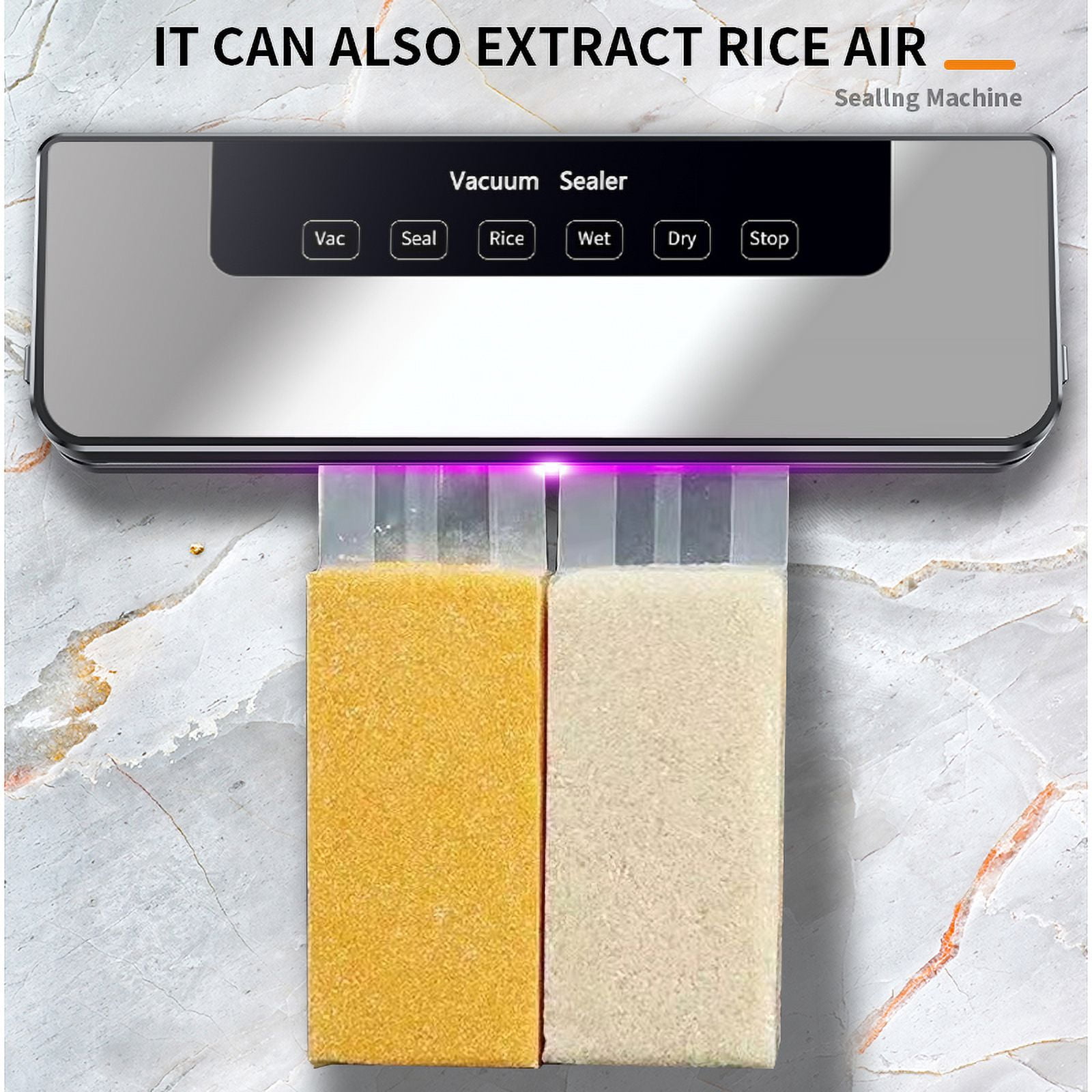 Vacuum Sealer, 80KPA Fully Automatic 5-IN-1 Food Saver Vacuum Machine, Wet and Dry Food Mode, Quick Seal, Food Saver with 10pcs Food Vacuum Sealer Bags