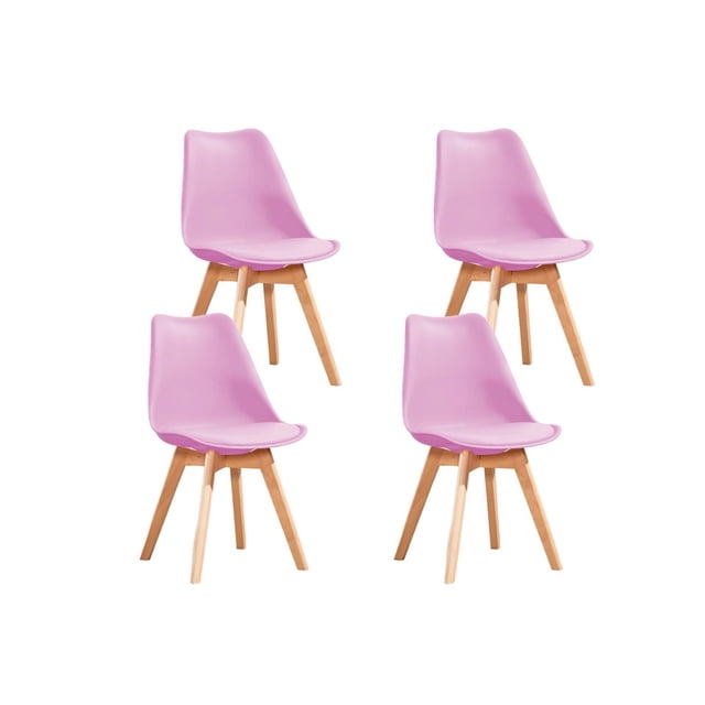 Set De 4 Sillas De Comedor Eames Modernas Komfort Color Lila