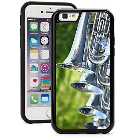For Apple iPhone Shockproof Impact Hard Soft Case Cover Marching Band Tuba (Black for iPhone 7