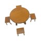 thumbnail image 5 of Mesa de comedor de madera para casa de muñecas, modelo de silla, para regalo de niños y niñas, escala 1:12 Café, 5 of 9