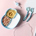 thumbnail image 6 of Homeer Kids Tableware Set Baby Cutlery Set Dinnerware Set 1 Set Kids Tableware Non-Slip Suction Cup Compartment Plate with Lid, 6 of 11
