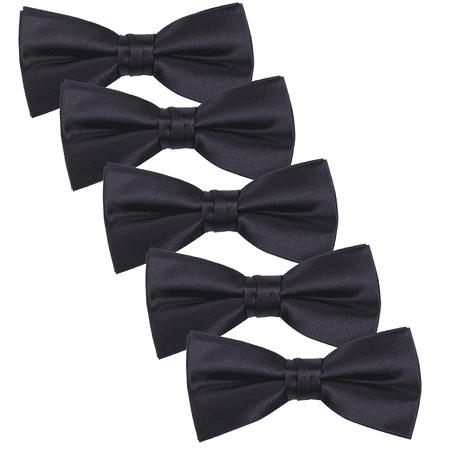 HDE Mens 5 Pack Premium Bow Tie Adjustable Pre-Tied Neck Tie Fashion Accessory