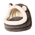 thumbnail image 1 of Cute Indoor Cat Bed Washable Soft Plush Cat Nest Cat Cave for Cats or Small Dogs Gray, 1 of 7
