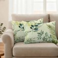 thumbnail image 2 of Spring Leaves Pillow Covers 2 Pack Watercolor Dark Green Leaf Plant Branch Pillowcase Waterproof Outdoor Throw Pillow Cover for Patio Balcony Rectangular Cushion 20”x12”, 2 of 9
