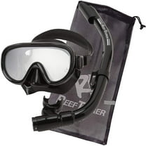 Reef Tourer Adult Single-Window Mask & Snorkel Set For Age 10 , Black