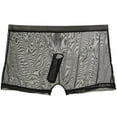 thumbnail image 2 of EchfiProm Underwear Mens Boxer Briefs See Through Mesh Black M Underpants, 2 of 2