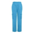 thumbnail image 4 of Women's High Waist Loose Fit Sports Pants with Pockets Comfortable Elastic Waistband Jogging Trousers Casual Style Lounge Wear Blue L, 4 of 4