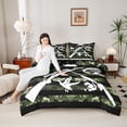thumbnail image 3 of Erosebridal Teens Camo American Flag Full Size Comforter Sets 3 Pieces,Adults Fishing And Hunting Mallard Duck Big Bass Fish Bedding Sets,Black Reversible, 3 of 6