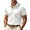 a-56White14, variant on FINALGANG Men Lapel Collar Short Sleeve Polo Shirt Waffle Grid Texture Contrast Button Placket Slim Business Casual Breathable Knit Top Leisure Tops L