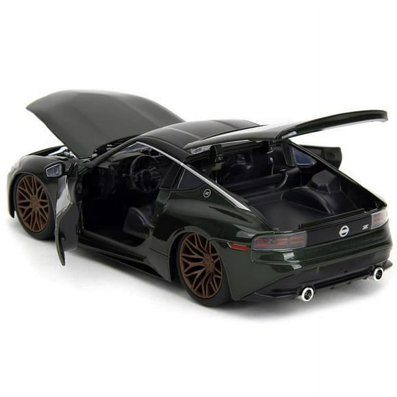 Jada 34791 2023 Nissan Z Metallic with Top Fast X 2023 Movie Fast & Furious Series 1-24 Scale Diecast Model Car&#44; Dark Green & Black
