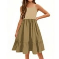 thumbnail image 4 of XADYUY Summer Dress for Girls 14-16 Casual A-Line Spaghetti Strap Midi Dress Cute Basic Colorblock Swing Sundresses for Girls,8-9 Years Ginger, 4 of 4