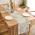 thumbnail image 3 of Retro Beige Flowers Table Runner - 70 Inch Long Rustic Abstract Floral Simple Art Cotton and Linen Blended Dress Scarves Farmhouse Table Runner for Kitchen Dining, Coffee Table, 13" x 70", 3 of 8