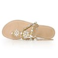 thumbnail image 4 of Boho Ladies Women's Rhinestones Flat Sandals Summer Comfy Flip Flops Shoes Gift, 4 of 7