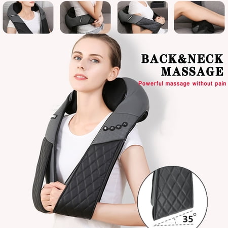 SAYFUT Shiatsu Kneading Neck and Shoulder Massager - Kneading Massage Therapy Pillow with Relieve Sore Muscles, Stiffness, Back and Fibromyalgia Pain for Car, Home and Office Chair Massagers