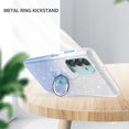 thumbnail image 6 of TJS Phone Case for Samsung Galaxy A13 5G, Galaxy A04s with Tempered Glass Screen Protector, Two Tone Shinny Glitter Metal Ring Magnetic Support Kickstand Cover (Blue), 6 of 6