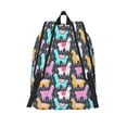 thumbnail image 2 of Picia Colorful Alpaca Printed Canvas Daypack - Stylish and Durable Vintage Compact Backpack - Class, Work, Travel, or Laptop Bookbag,Organized Compartments-Small, 2 of 6