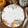 thumbnail image 2 of Fall Round Placemats Set of 4 Green Pumpkin Place Mats Thanksgiving Woven Placemat Sunflower Autumn Orange Leaves Circle Braided Table Mat for Kitchen Dining Table Autumn Party Home Decor 15 Inch, 2 of 9