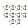 thumbnail image 3 of 10 Pcs 10mm Plated Ribbon Ends Fastener Clasps Textured Crimp End Clamps Cord Ends Buckles Zipper Clips DIY Jewelry Accessories (Bronze, 5cm Chain,12m, 3 of 3