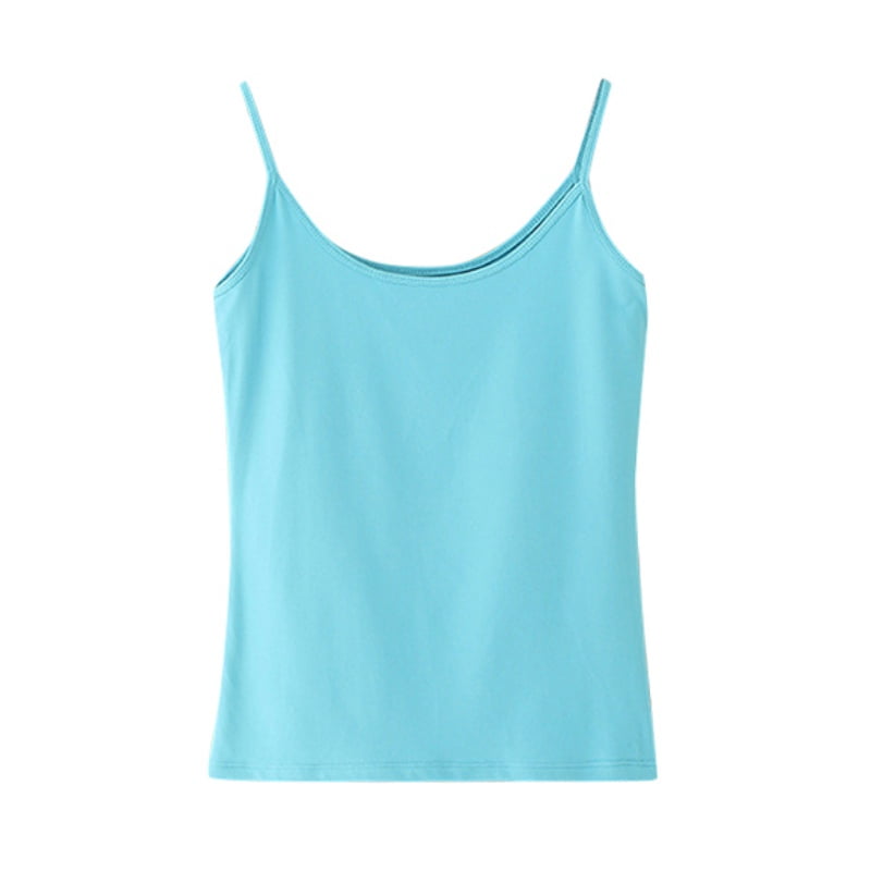 Solid Color Tank Tops 100% Cotton Women Summer Camisole Vest ...