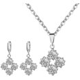 thumbnail image 2 of ATTOE Fashion Simple Jewelry Set Gold and Silver Two-Color Four Petal Sack Set Necklace Ear Ring (Color : SLV-PNK), 2 of 2