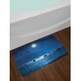 thumbnail image 2 of Ocean Bath Mat, Dramatic Photo of A Nighttime Sky Full Moon over A Calm Ocean Scene in Maui Hawaii, Non-Slip Plush Mat Bathroom Kitchen Laundry Room Decor, 29.5 X 17.5 Inches, Navy White, Ambesonne, 2 of 2