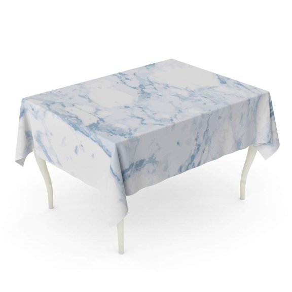 SIDONKU Gray Overlay of Light Marble in Shades Blue Tablecloth Table Desk Cover Home Party Decor 60x84 inch