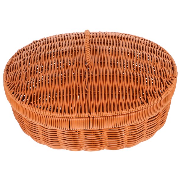 Nestingho Cesta Para Pan Con De Plástico Tejido Con Ventilación Marrón
