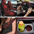 thumbnail image 2 of XYZCANDO Red Bow Spider Web 14 Pieces Auto Seat Covers Full Set Steering Wheel Cover Center Console Pad Seat Belt Covers Headrest Covers Cup Coasters for Most Cars SUVs Sedans, 2 of 7