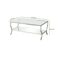 thumbnail image 5 of Glass Top Coffee Table with Metal Frame and Mirror Shelf Chrome - Saltoro Sherpi, 5 of 5