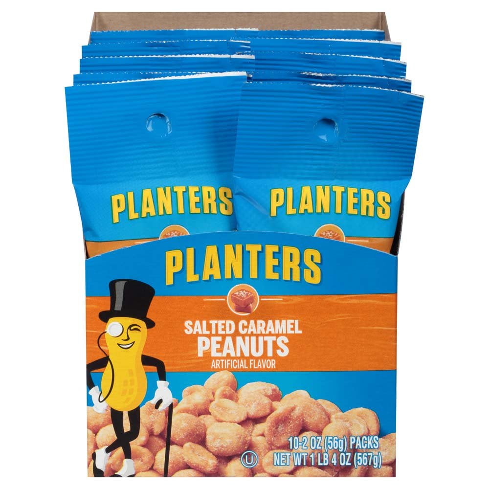 Planters Salted Caramel Peanuts (2oz Bags, Pack of 10)