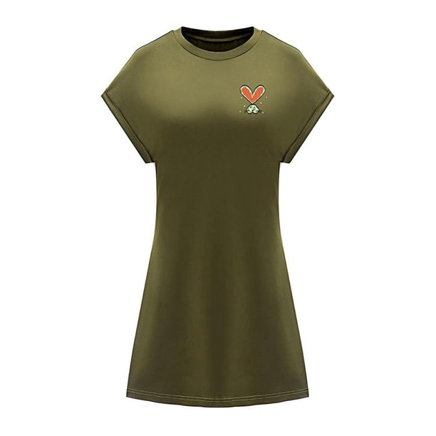 Vestido de verano para mujer, vestido formal suave con cuello redondo para uso diario, oficina y salir L