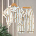 thumbnail image 3 of RUTAYY Toddler Girls Clothing Pajama Sets Cute Print Turndown Collar Long Sleeve with Button Tops Elastic Waist Pants Sleepwear Outfit Comfortable Fun & Vibrant Designs, 3 of 3