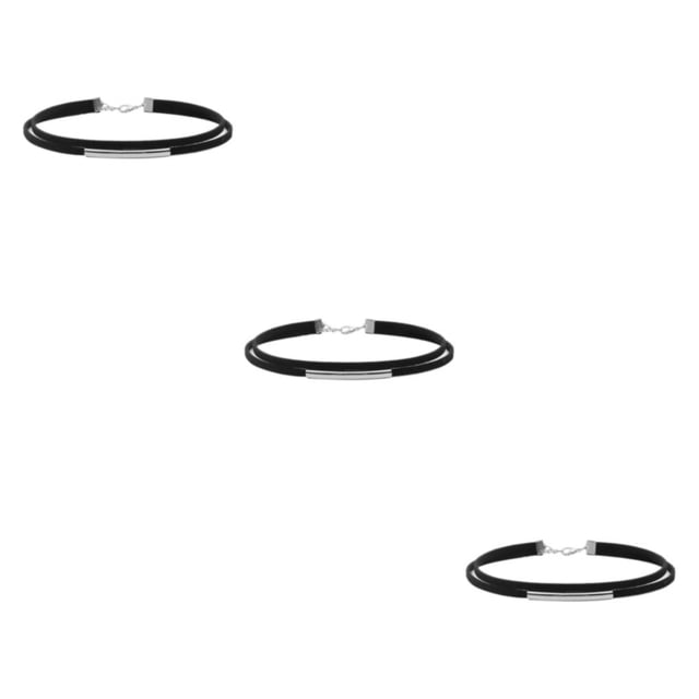 Transemion Collier Ras-du-Cou Portable Collier Colliers Style Rétro Pendentifs Chaîne de Cou Argent 3 Ensembles