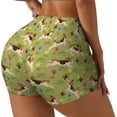 thumbnail image 2 of Sigee Running Beagle Print Women's High Waist Workout Shorts - Squat Proof, Tummy Control, Yoga and Gym Activewear-Small, 2 of 9