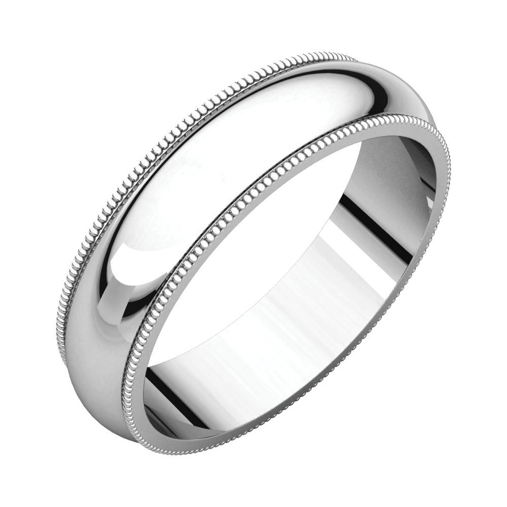 14k X1 White Gold 5mm Milgrain Comfort Fit Band Ring Size 13 Jewelry Gifts for Women - 8.2 Grams