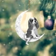 thumbnail image 2 of Arte del hierro Siéntese en la luna Adorno de luna de perro encantador para amantes de los perros Colgante de árbol de Navidad Wmkox8yii gf6348, 2 of 4