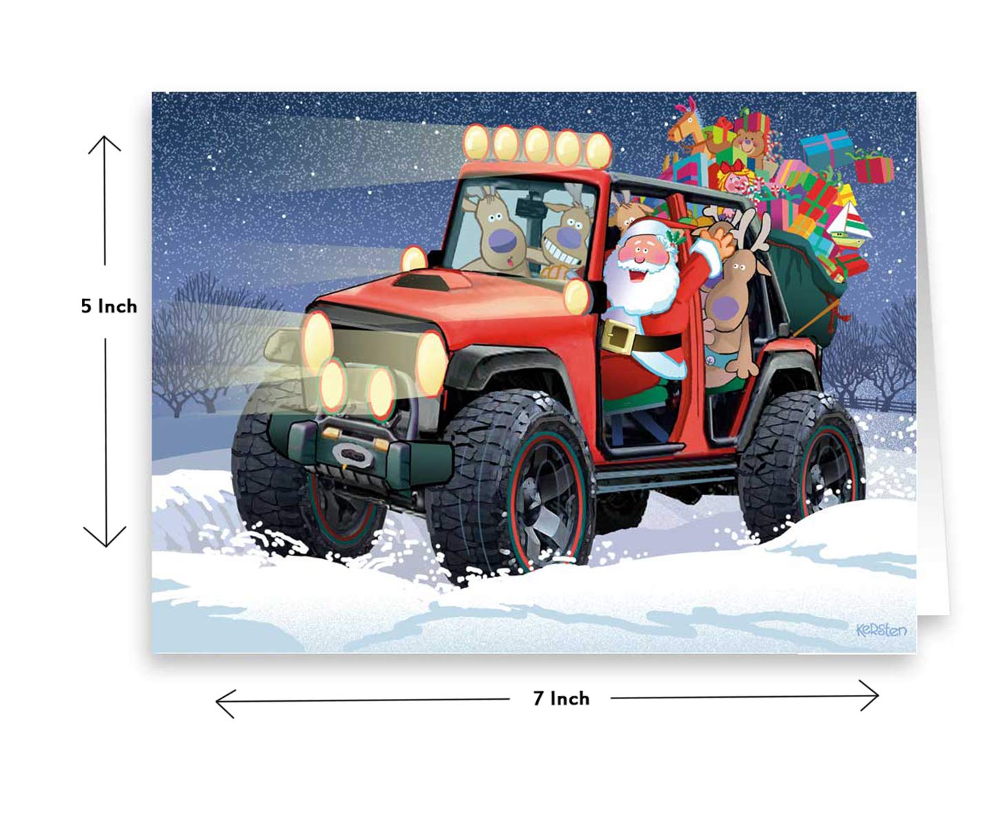 Stonehouse Collection Weihnachtskarten – Klassischer Roter LKW, 18 Karten Mit Umschlägen, USA Hergestellt