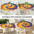 thumbnail image 7 of Colorful Rainbow Tie Dye Spiral Pattern Round Fitted Tablecloth with Elastic Edge,Dining Table Cover Waterproof,Outdoor Round Tablecloth for Camping,Dining,Indoor and Outdoor, 7 of 7