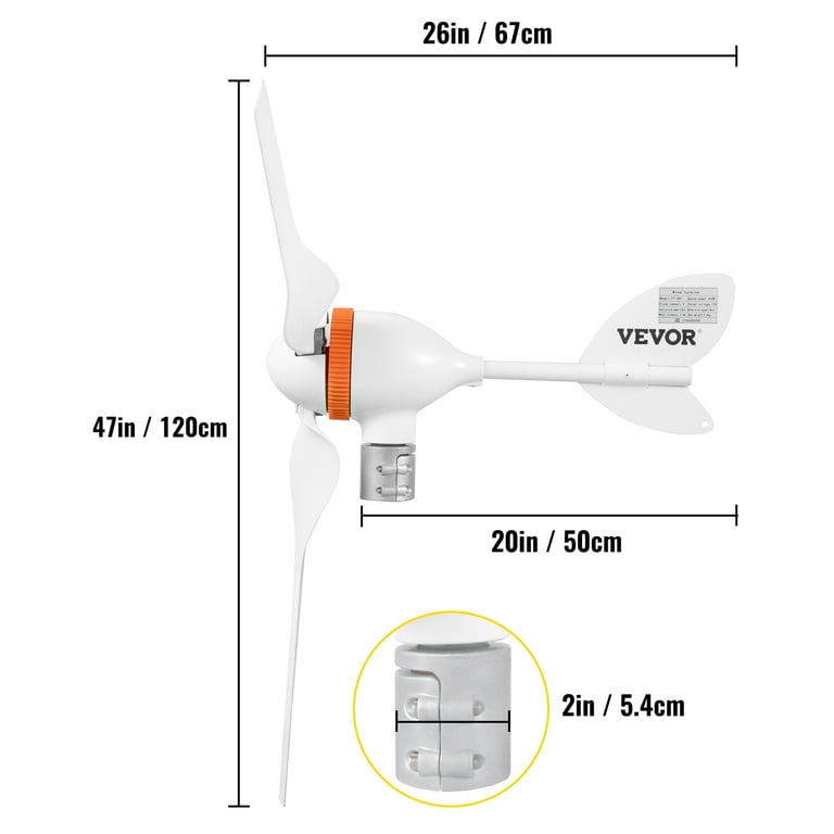 VEVOR Lantern Wind Turbine, 12V/100W Vertical Turbine Generator