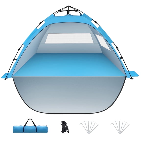 Purebox Instant Pop-Up Beach Tent for 3 People, UPF 50  UV Protection, Sun Shade Kids with Screen, Ideal for Outdoor Beach and Camp