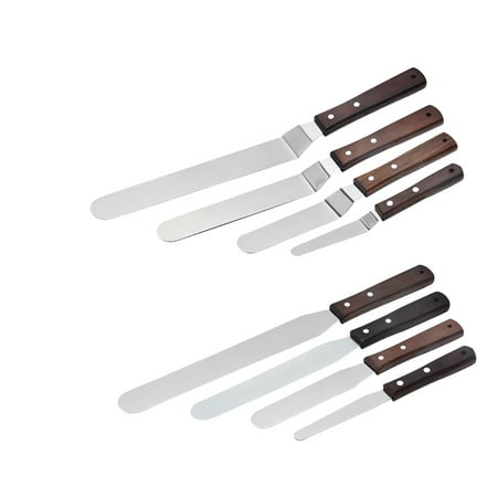 

4/6/8/10 In(Straight/Curved)Stainless Steel Cake Spatula Cream Frosting Knife Smoother Cake Knife Bakeware 8 Pcs