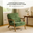 thumbnail image 2 of UBesGoo Modern Accent Chair, Chenille Fabric Armchair with Pillow and Solid Wood, Upholstered Comfy Reading Lounge Chair for Living Room, Olive Green, 2 of 10