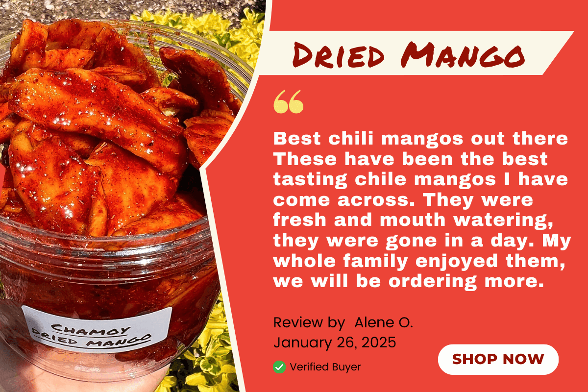 Chilitos Chamoy Dried Mango, Infused with Tamarindo Chamoy and Chili Coated Mango Seco Enchilado, 6 oz Bag