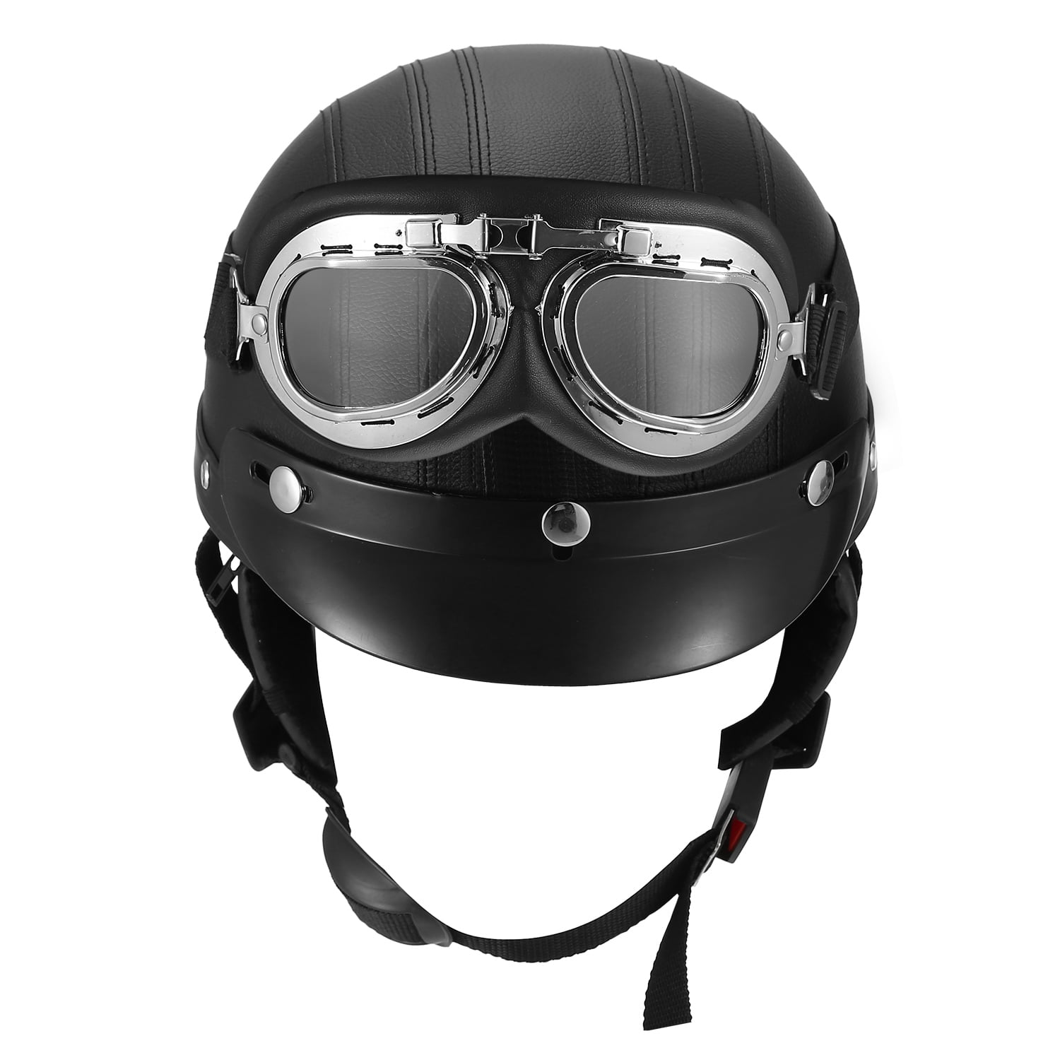 Adult Vintage Half Face Motorcycle Helmet Breathable Anti Fall Scratch Resistant Removable Neck Warmer Mountain Road Motorcycle Helmet Unisex High Performance Comfort Cycle Safety Caps 57-62cm 