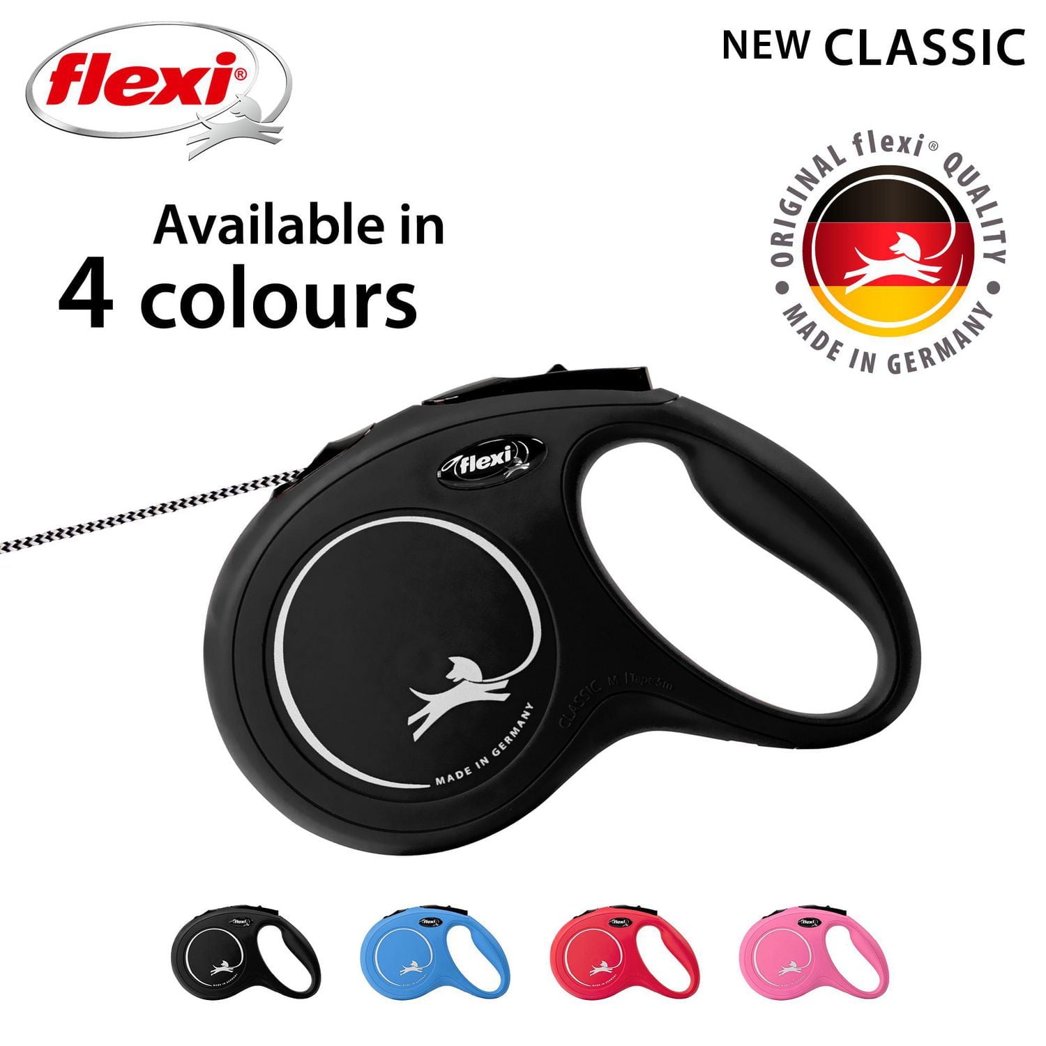 Flexi New Classic Corde Rétractable Chien Laisse 5m/16ft