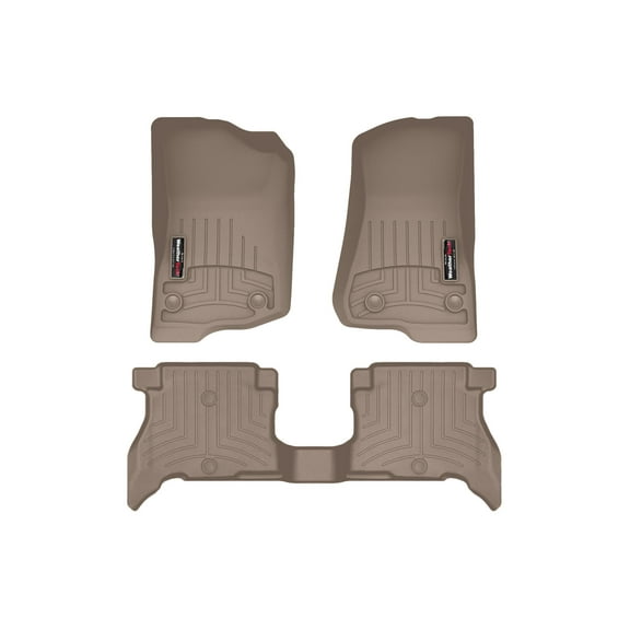 WeatherTech Custom Fit FloorLiners compatible with 2021-2025 Jeep Wrangler 4xe - 1st & 2nd Row, Tan
