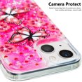 thumbnail image 5 of Case for iPhone 15, iPhone 15 Case Cute Pink Glitter Luxury Sparkle Liquid for Girls Women Quicksand Clear Soft TPU Protective Phone Case for iPhone 15 Pink Butterfly, 5 of 10