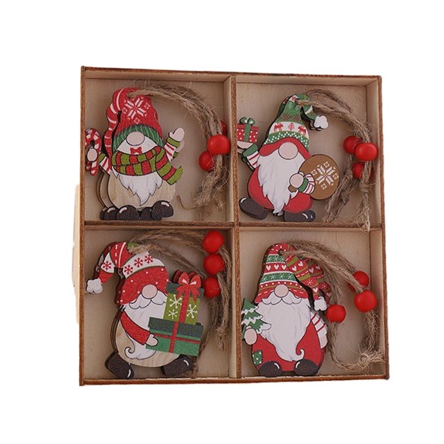 Ounissouiy 12 unids/caja Navidad arte decorativo fiesta atmósferas árbol de Navidad colgante escaparate chimenea decoración artesanal Kits de decoración para fiestas Tipo 1 Ounissouiy HA069781-01